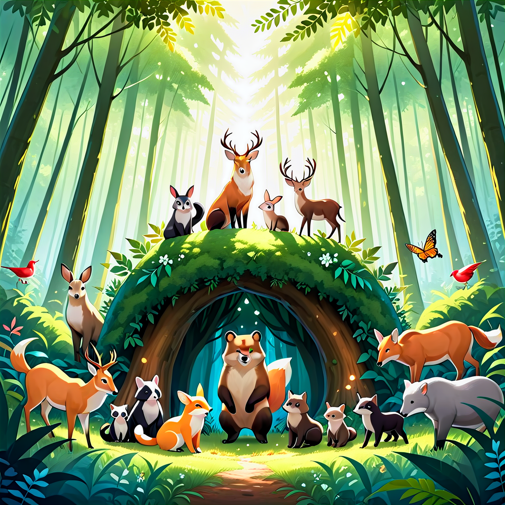 Harmony of the Forest: Animals Playing in Nature's Symphony