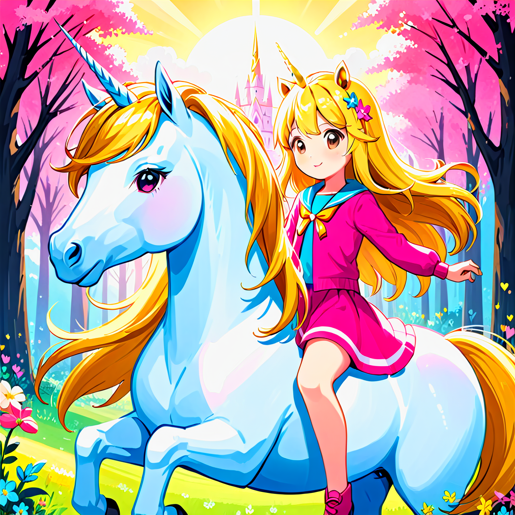 Blond-Haired Adventure: A Girl, a Unicorn, and the Power of Friendship